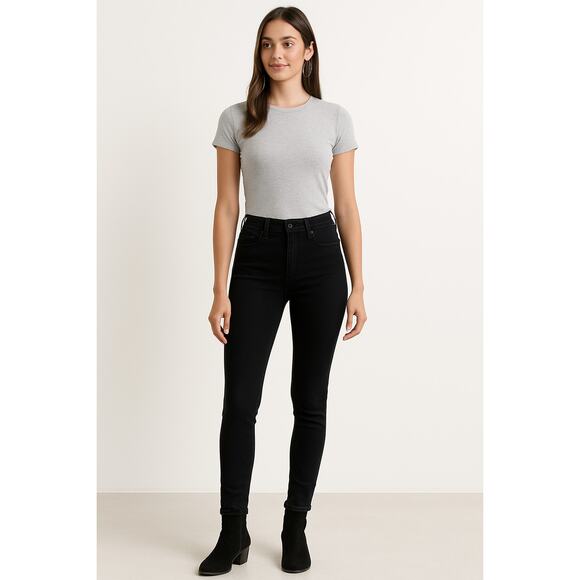 Minimalist Stretch Black Skinny Jeans JUST BLACK DENIM Size 26 - Picture 1 of 9